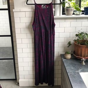 Ann Taylor Loft Purple Floral Maxi Dress Size XL